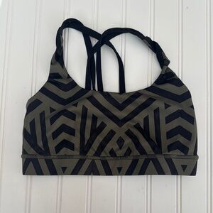 Lululemon Athletica Black and Green Performance Sports Bra